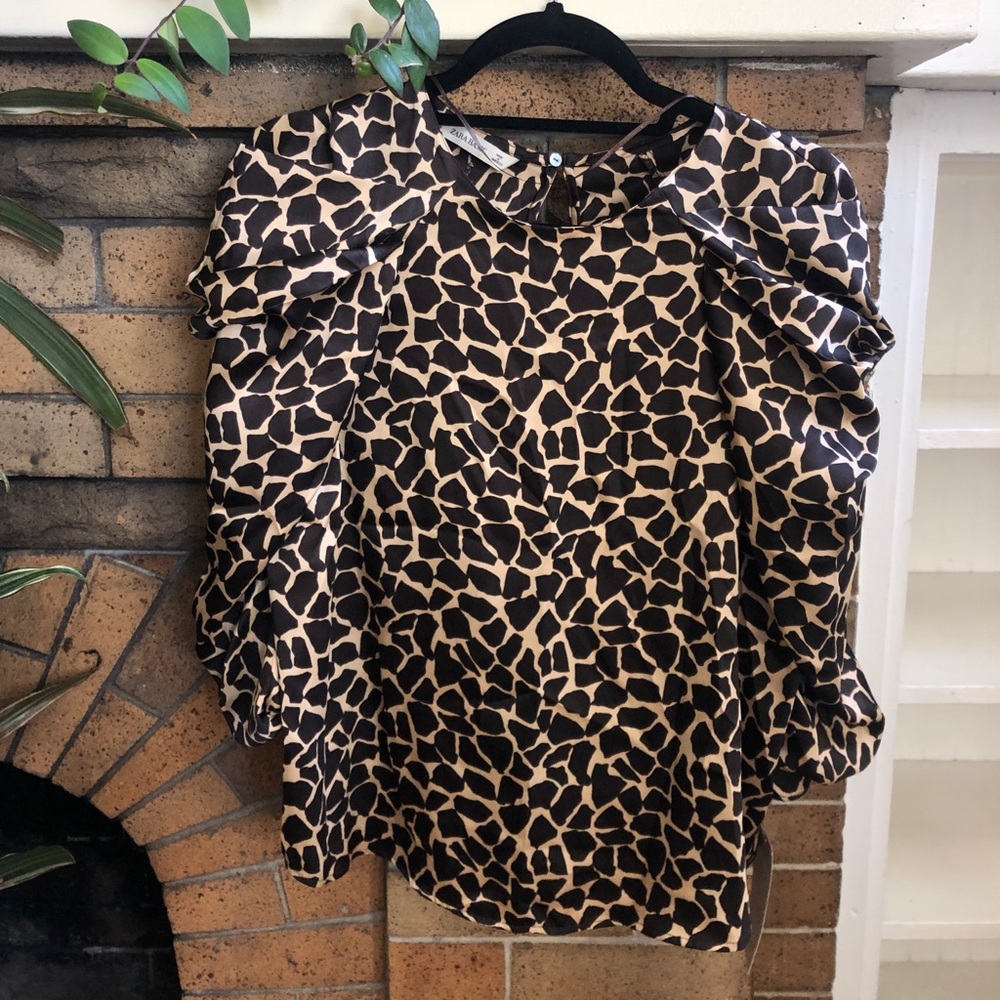 Zara Animal Print Blouse
